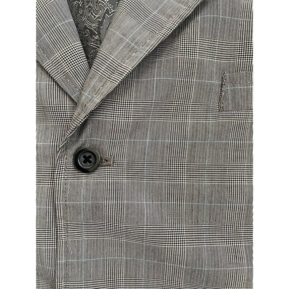 Vicci Uomo‎ Men's Gray Checkered 3-Button Notch Lapel Suit Vest Medium - Picture 5 of 6